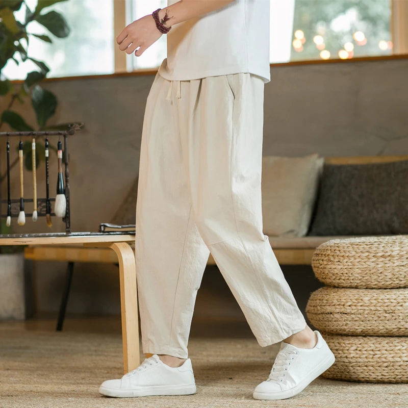 Cotton & Linen Loose Pantalon